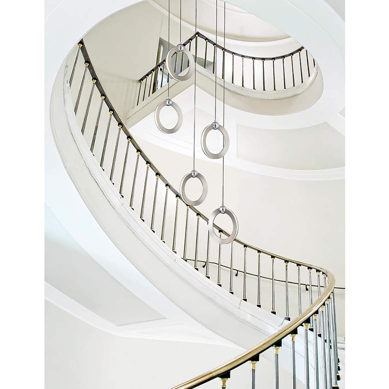 Image 4 Hermosa 15.5" Wide 5.Light Chrome Accented Brushed Nickel LED Multi-Pe more views