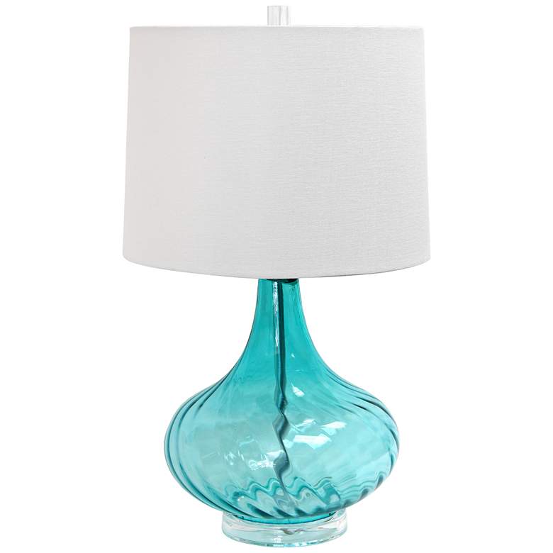 Image 1 Hermosa 24" Light Blue Glass Table Lamp