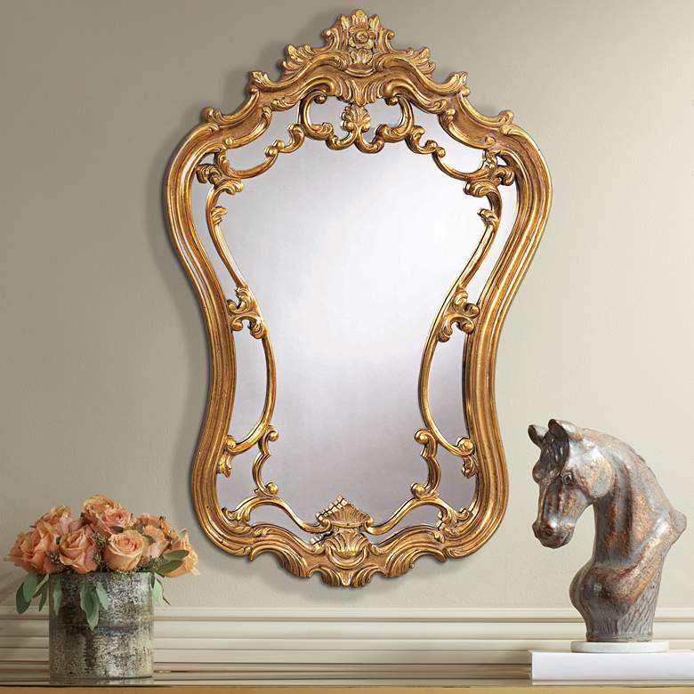 Image 1 Hermosa 35 inch High Gold Leaf Wall Mirror