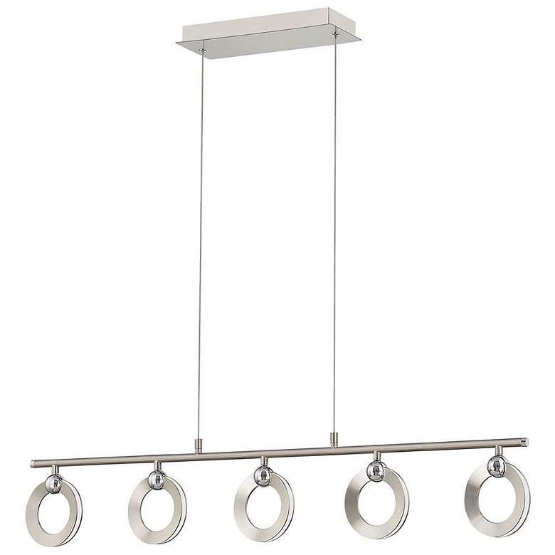 Image 2 Hermosa 43.5"W 5.Light Chrome Accented Brushed Nickel Linear LED Chand more views