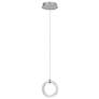 1_Hermosa 6.75" Wide Brushed Nickel LED Mini-Pendant And Chrome Accents
