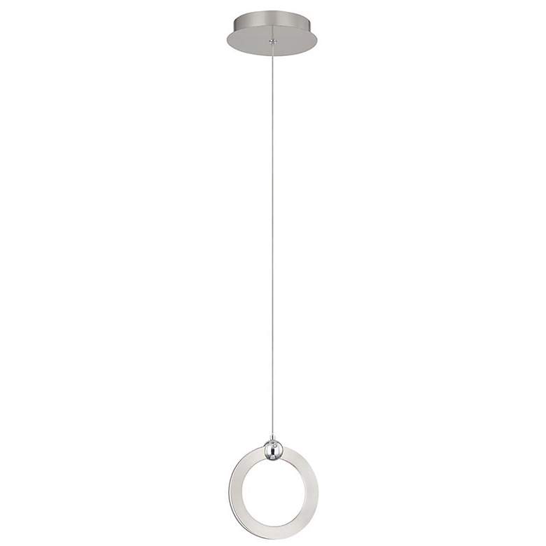 Image 2 Hermosa 6.75" Wide Brushed Nickel LED Mini-Pendant And Chrome Accents more views