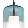 Hermosa 6" Wide Nickel Aqua Glass LED Mini Pendant Light