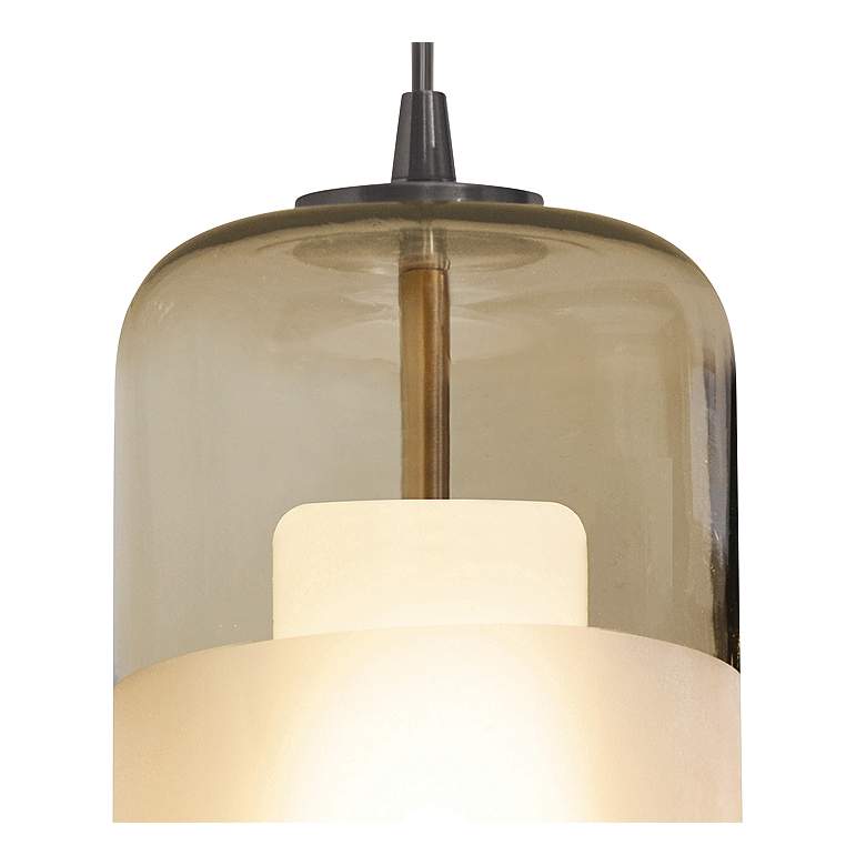 Image 2 Hermosa 6 inch Wide Nickel Brown Glass LED Mini Pendant Light more views