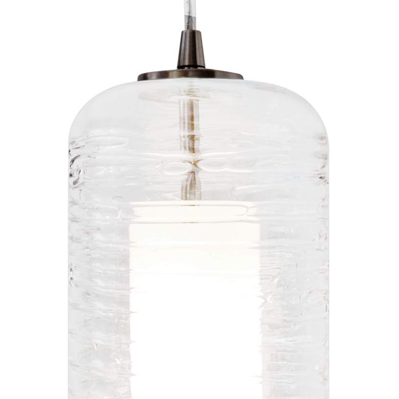 Image 2 Hermosa 6 inchW Nickel Clear Swirl Glass LED Mini Pendant Light more views