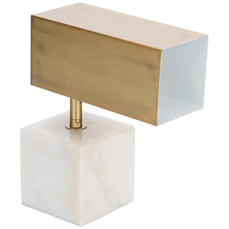 Image 1 Hermosa White Marble and Brass Adjustable Accent Table Lamp