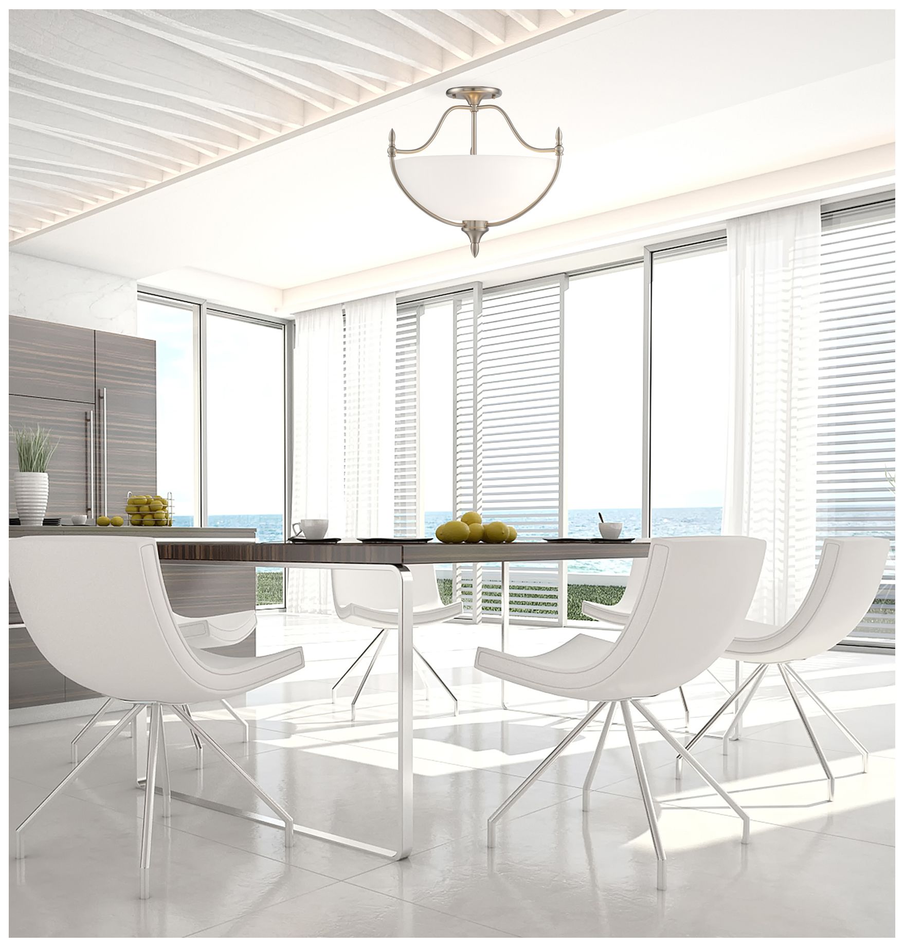 Image 2 Herndon 3-Light Ceiling Light in Satin Nickel more views