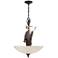 Heron 20" Wide Antique and Glass 3-Light Pendant