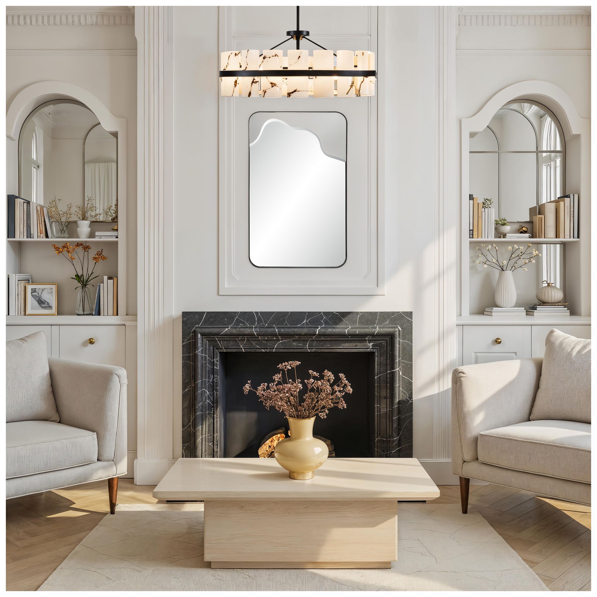 Image 2 Heron 40" H x 24" W Wall Mirror, Matte Black more views