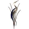 Heron Bird With Head Raised 38" High Metal Wall Art