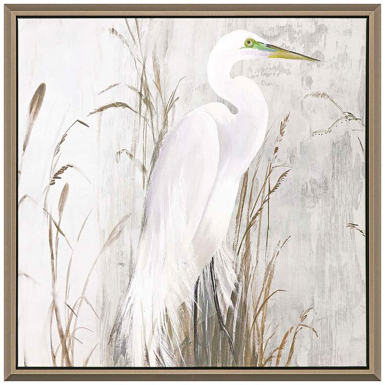 Image 2 Heron in the Reeds 41"W x 41"H Canvas