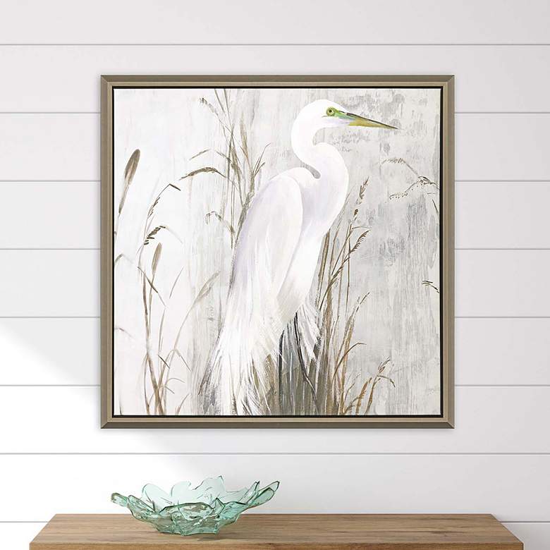 Image 1 Heron in the Reeds 41"W x 41"H Canvas