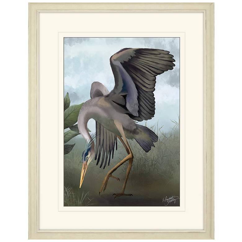 Image 1 Heron Study II 40"W x 52"H Framed Art