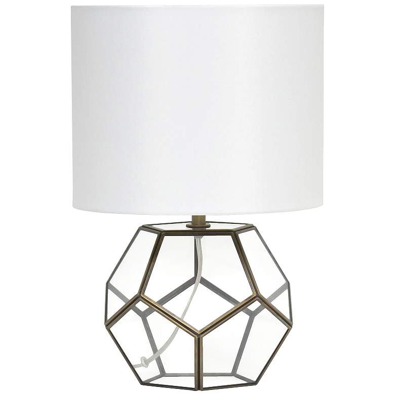 Image 2 Herra 15 1/2" Clear Glass Brass Accent Octagonal Table Lamp