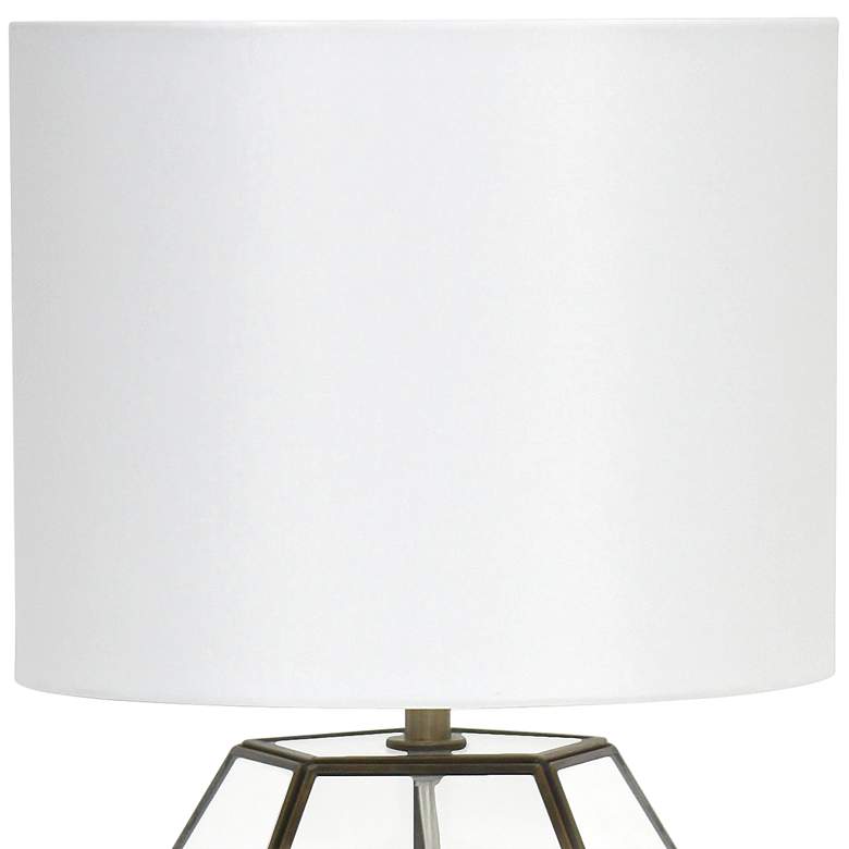 Image 3 Herra 15 1/2" Clear Glass Brass Accent Octagonal Table Lamp more views