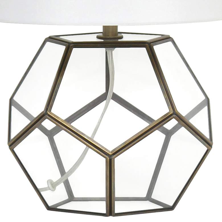 Image 4 Herra 15 1/2" Clear Glass Brass Accent Octagonal Table Lamp more views