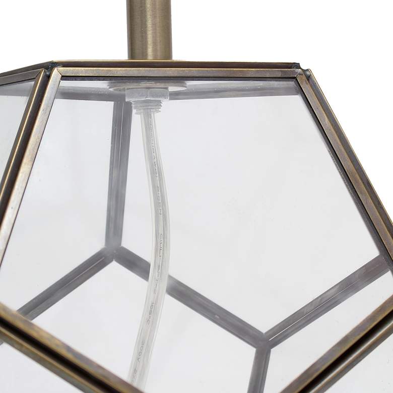 Image 5 Herra 15 1/2" Clear Glass Brass Accent Octagonal Table Lamp more views