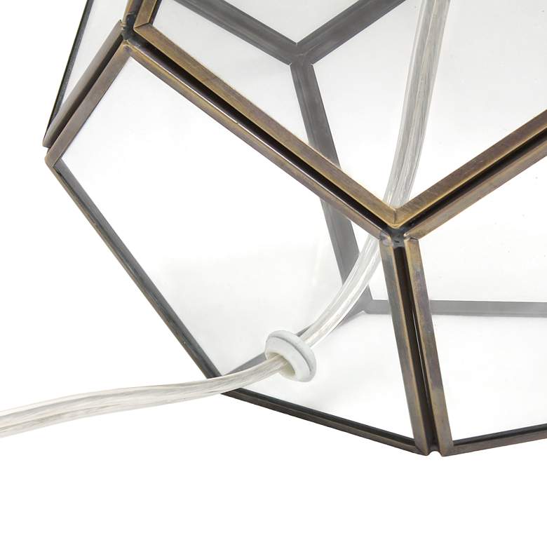 Image 6 Herra 15 1/2" Clear Glass Brass Accent Octagonal Table Lamp more views