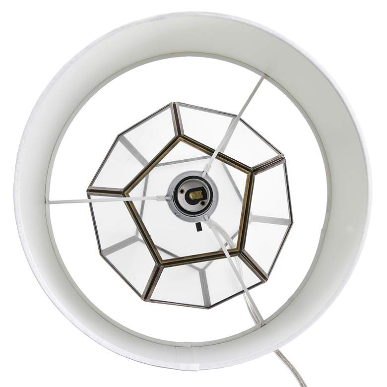 Image 7 Herra 15 1/2" Clear Glass Brass Accent Octagonal Table Lamp more views