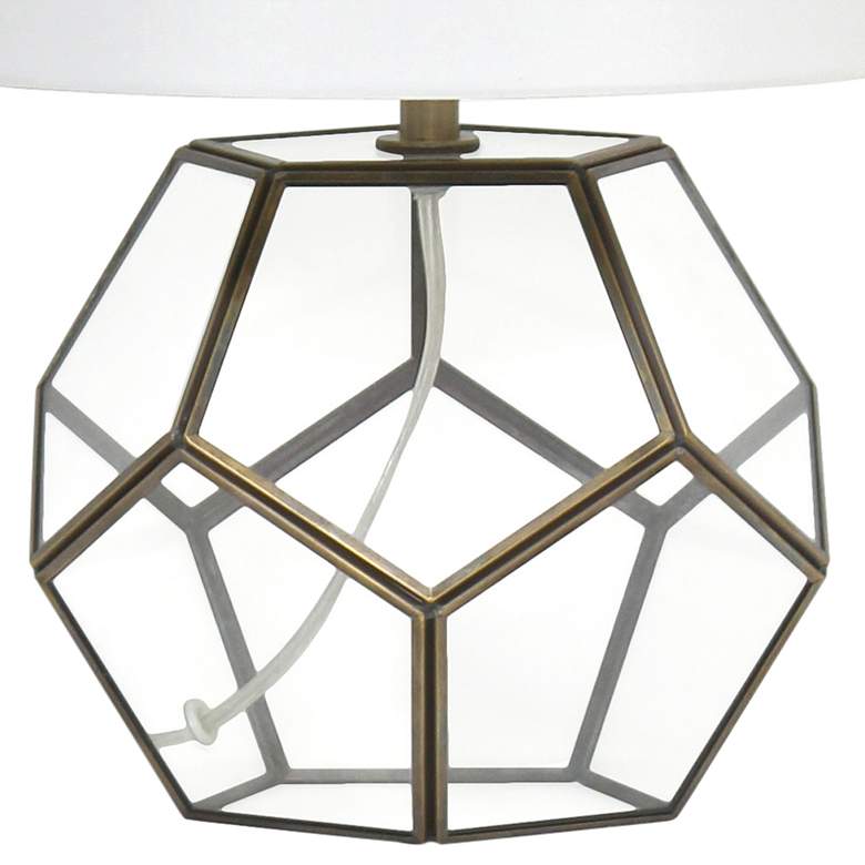 Image 4 Herra 15 1/2 inchH Clear Glass Brass Accent Octagonal Table Lamp more views