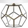 Herra 15 1/2"H Clear Glass Brass Accent Octagonal Table Lamp