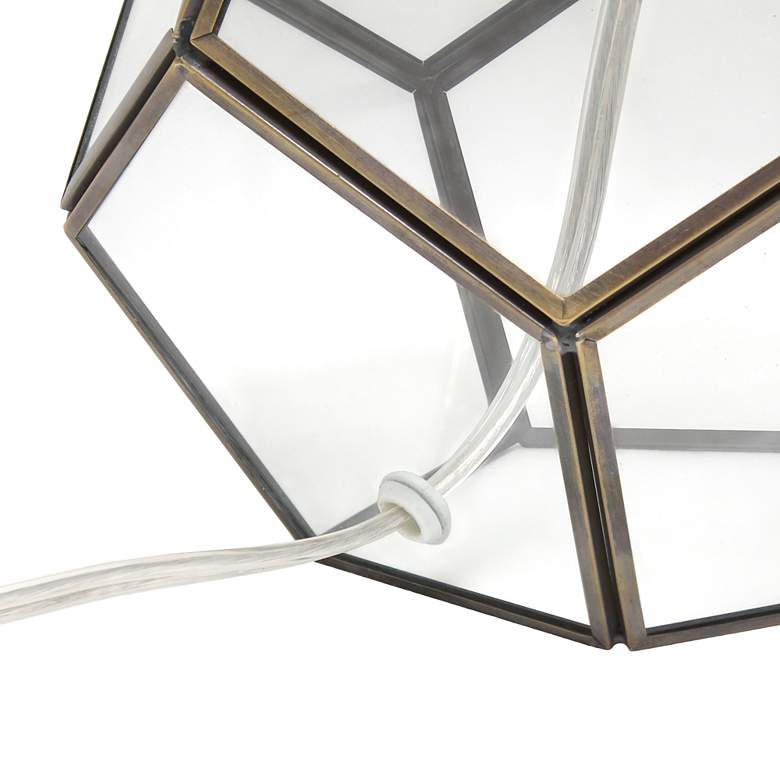 Image 6 Herra 15 1/2 inchH Clear Glass Brass Accent Octagonal Table Lamp more views