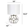 Herra 15 1/2"H Clear Glass Brass Accent Octagonal Table Lamp