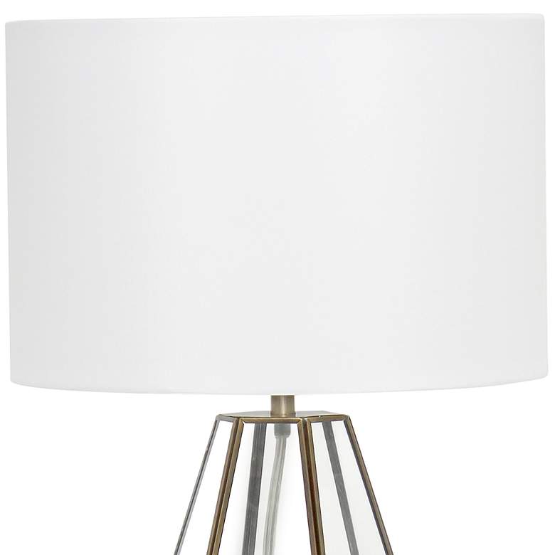 Image 3 Herra 18 1/4" High Clear Glass Brass Triagonal Table Lamp more views