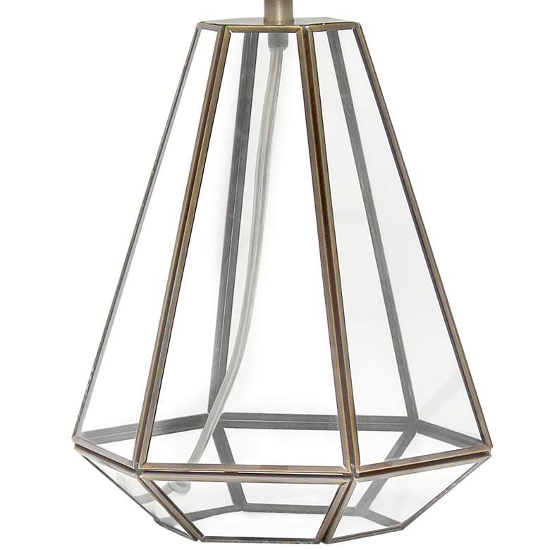 Image 4 Herra 18 1/4" High Clear Glass Brass Triagonal Table Lamp more views