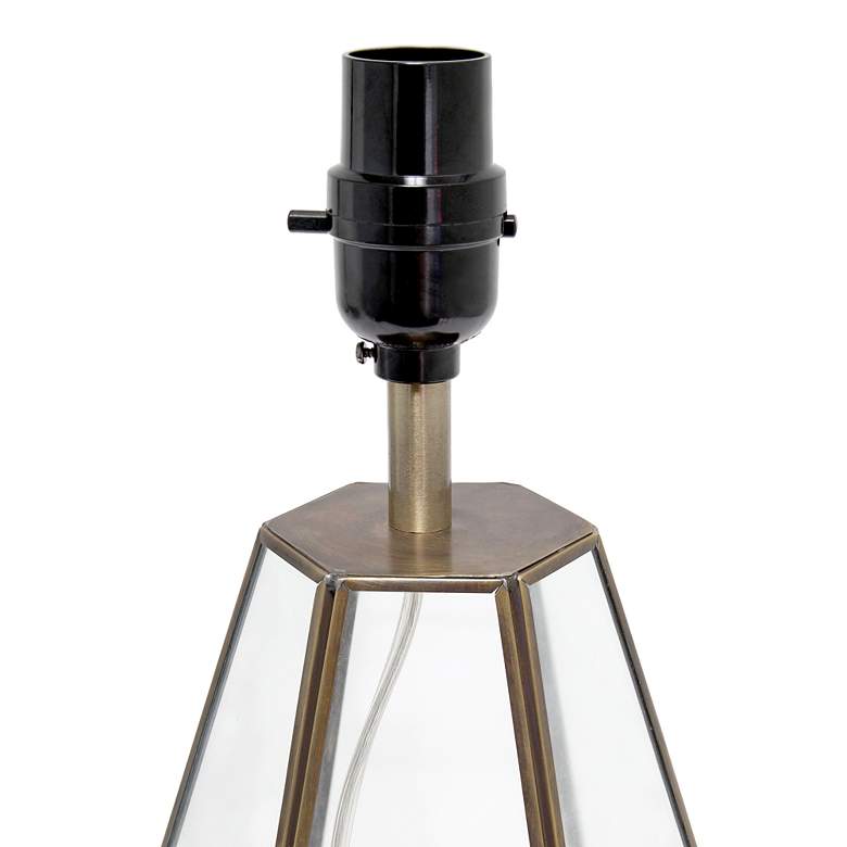 Image 6 Herra 18 1/4" High Clear Glass Brass Triagonal Table Lamp more views