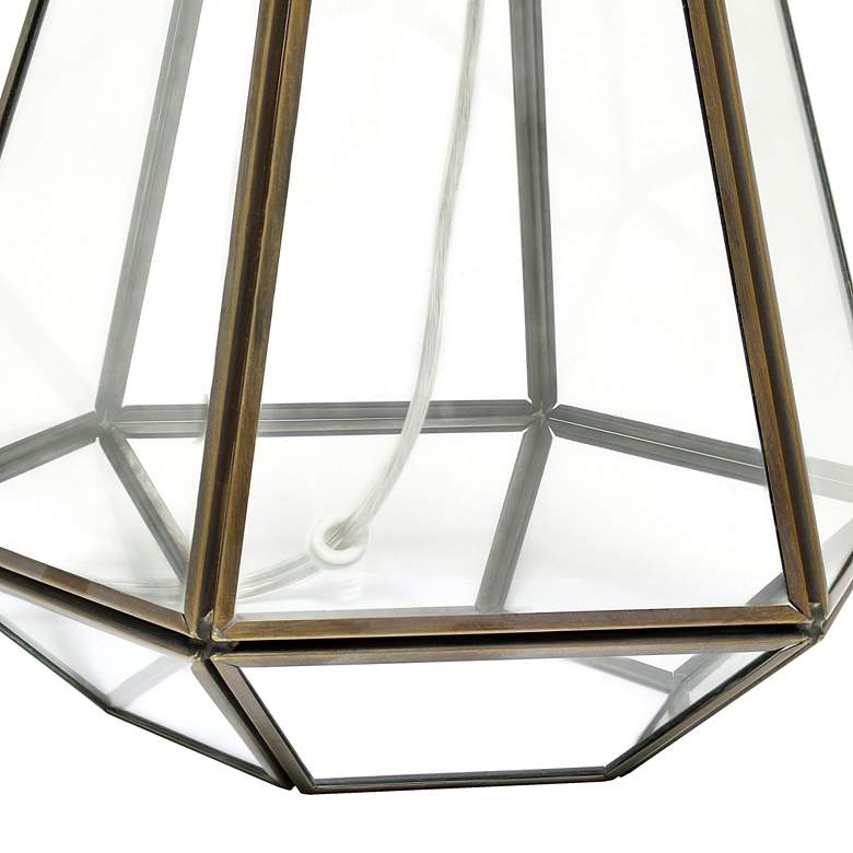 Image 7 Herra 18 1/4 inch High Clear Glass Brass Triagonal Table Lamp more views