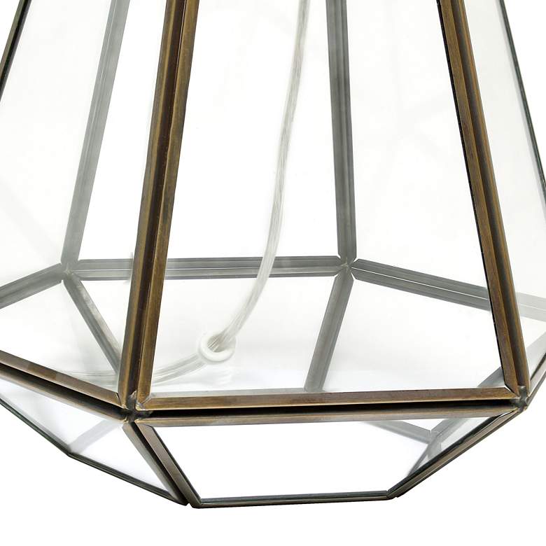 Image 7 Herra 18 1/4" High Clear Glass Brass Triagonal Table Lamp more views