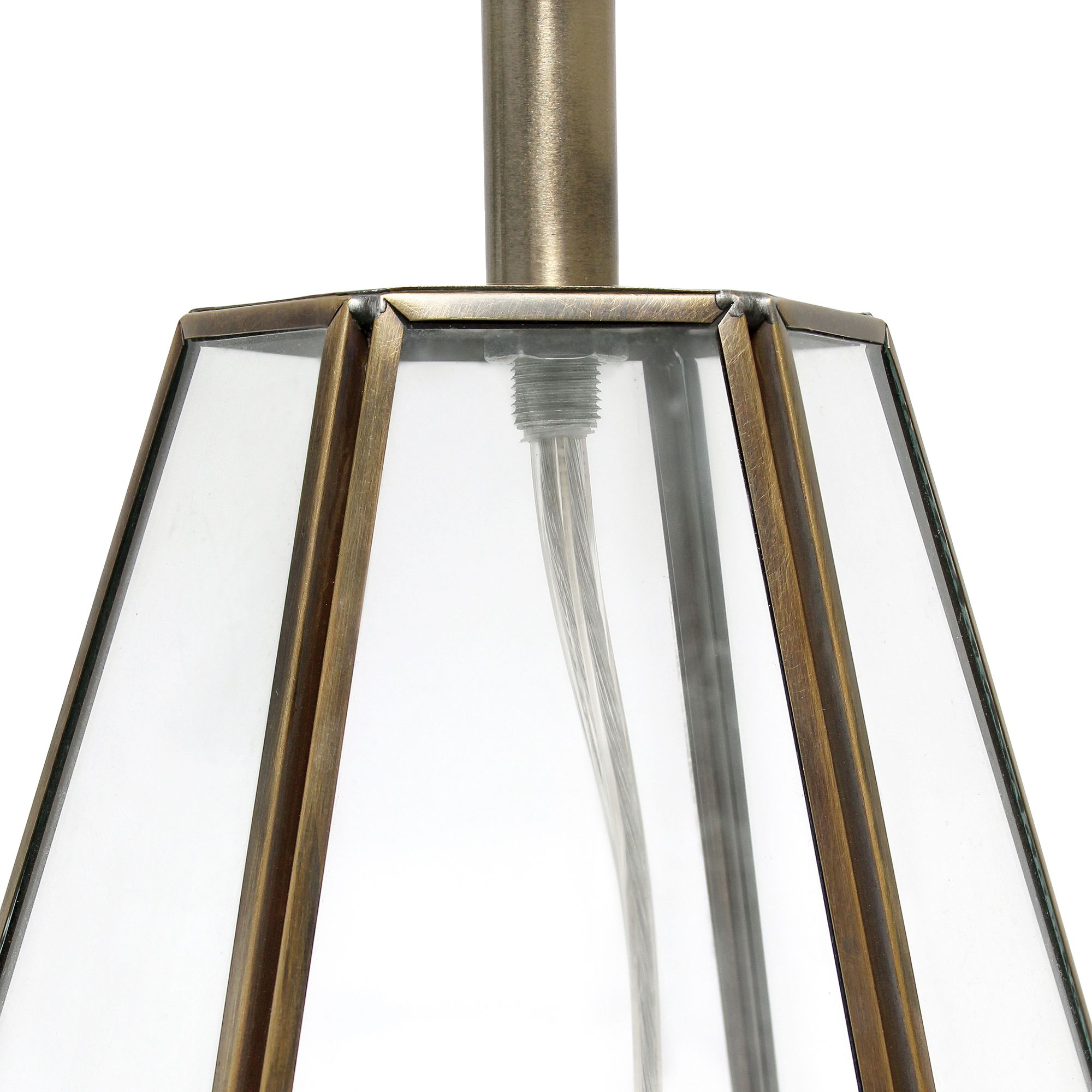 Herra 18 1/4" High Clear Glass Brass Triagonal Table Lamp