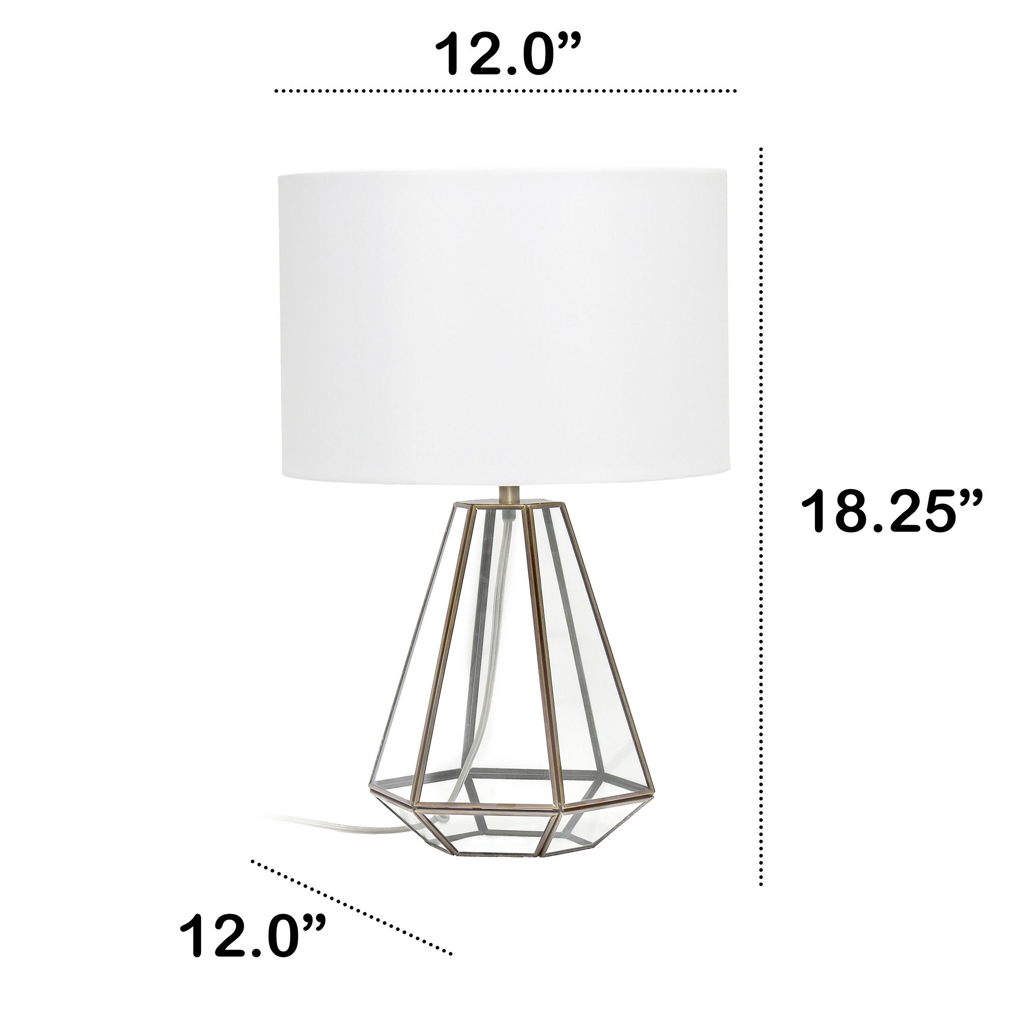 Herra 18 1/4" High Clear Glass Brass Triagonal Table Lamp