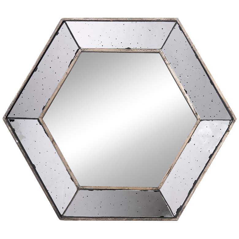 Image 1 Herrick Silver 20 1/2" Hexagon Framed Wall Mirror