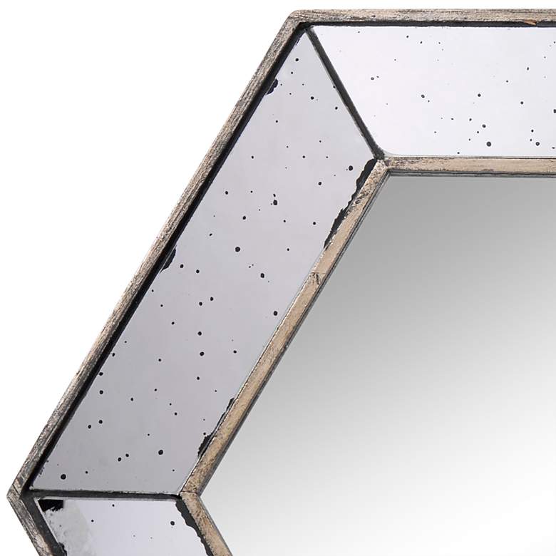 Image 2 Herrick Silver 20 1/2 inch Hexagon Framed Wall Mirror more views