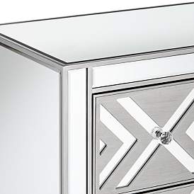 Image3 of Herringbone 32" Wide 3-Drawer Gray Mirrored Accent Chest more views