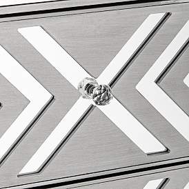 Image4 of Herringbone 32" Wide 3-Drawer Gray Mirrored Accent Chest more views