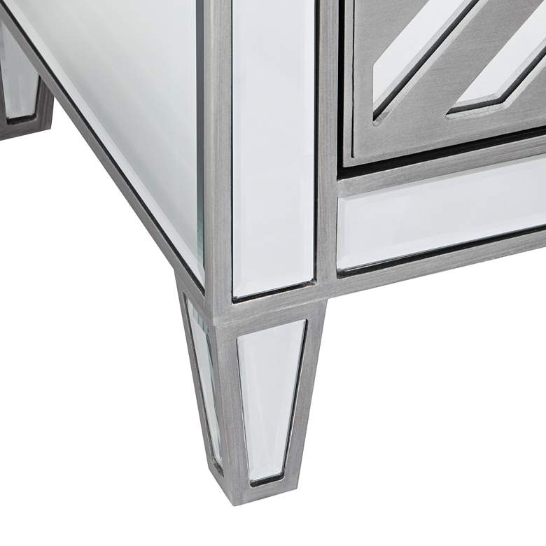 Image 5 Herringbone 32" Wide 3-Drawer Gray Mirrored Accent Chest more views