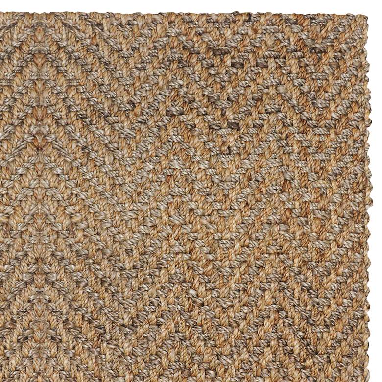 Image 2 Herringbone 5'x8' Natural Woven Hand-Spun Area Rug more views
