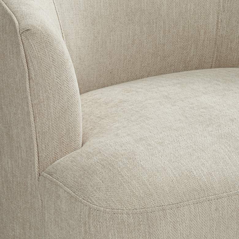 Image 4 Herringbone Beige Fabric Modern Accent Chair more views