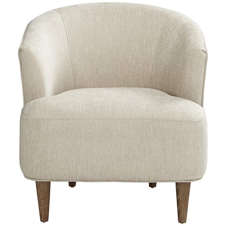 Image 7 Herringbone Beige Fabric Modern Accent Chair more views