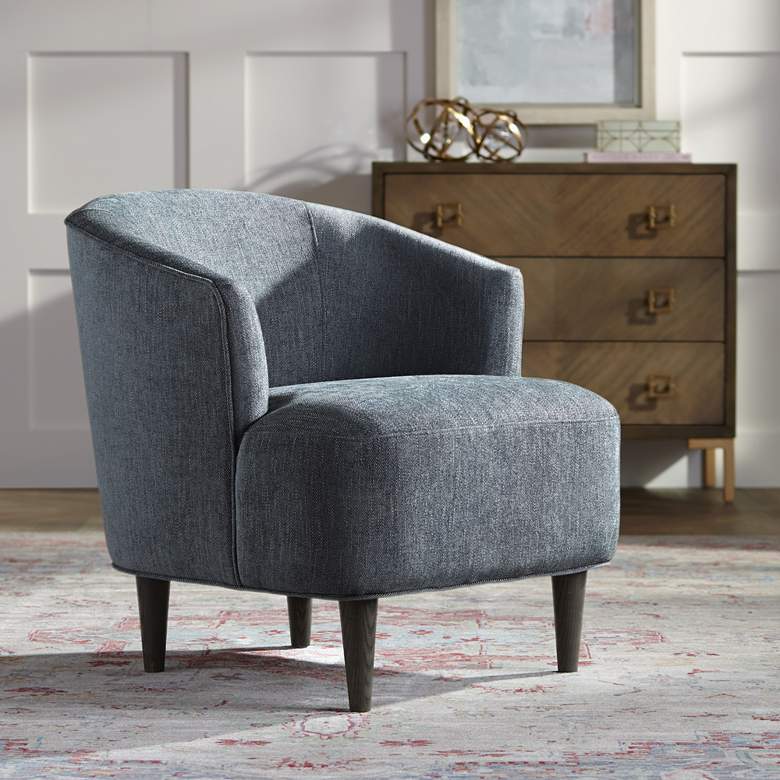 Image 1 Herringbone Gray Fabric Accent Chair