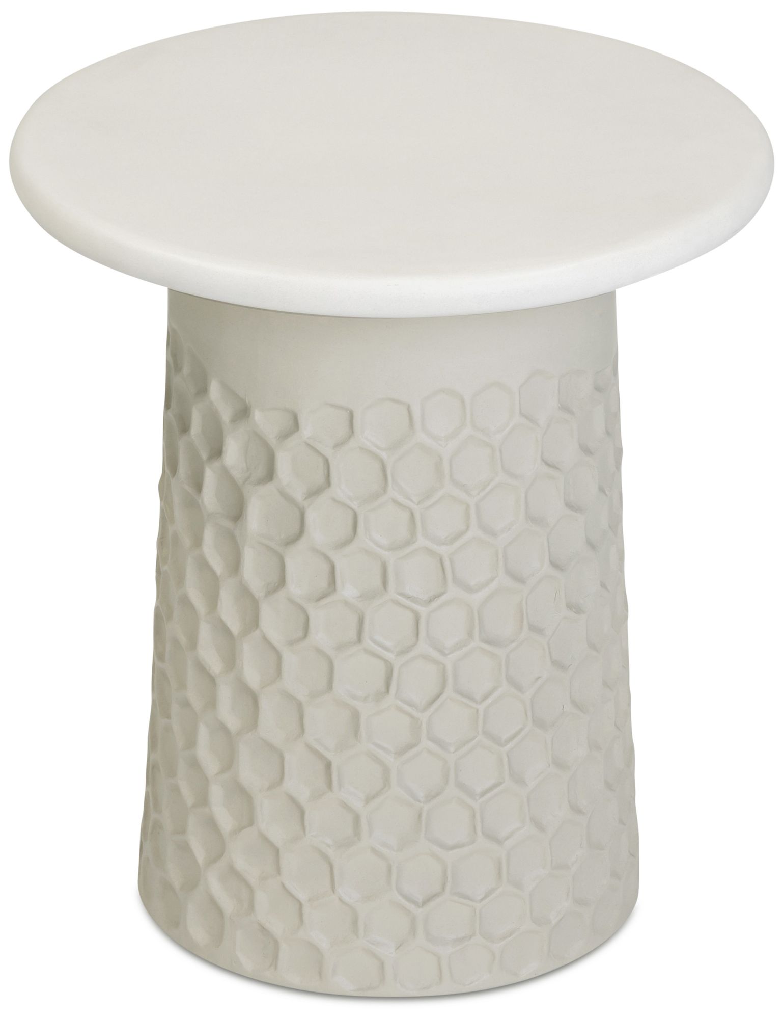 Image 5 Hessa Antique White Chiseled Concrete Indoor/Outdoor Side Table more views