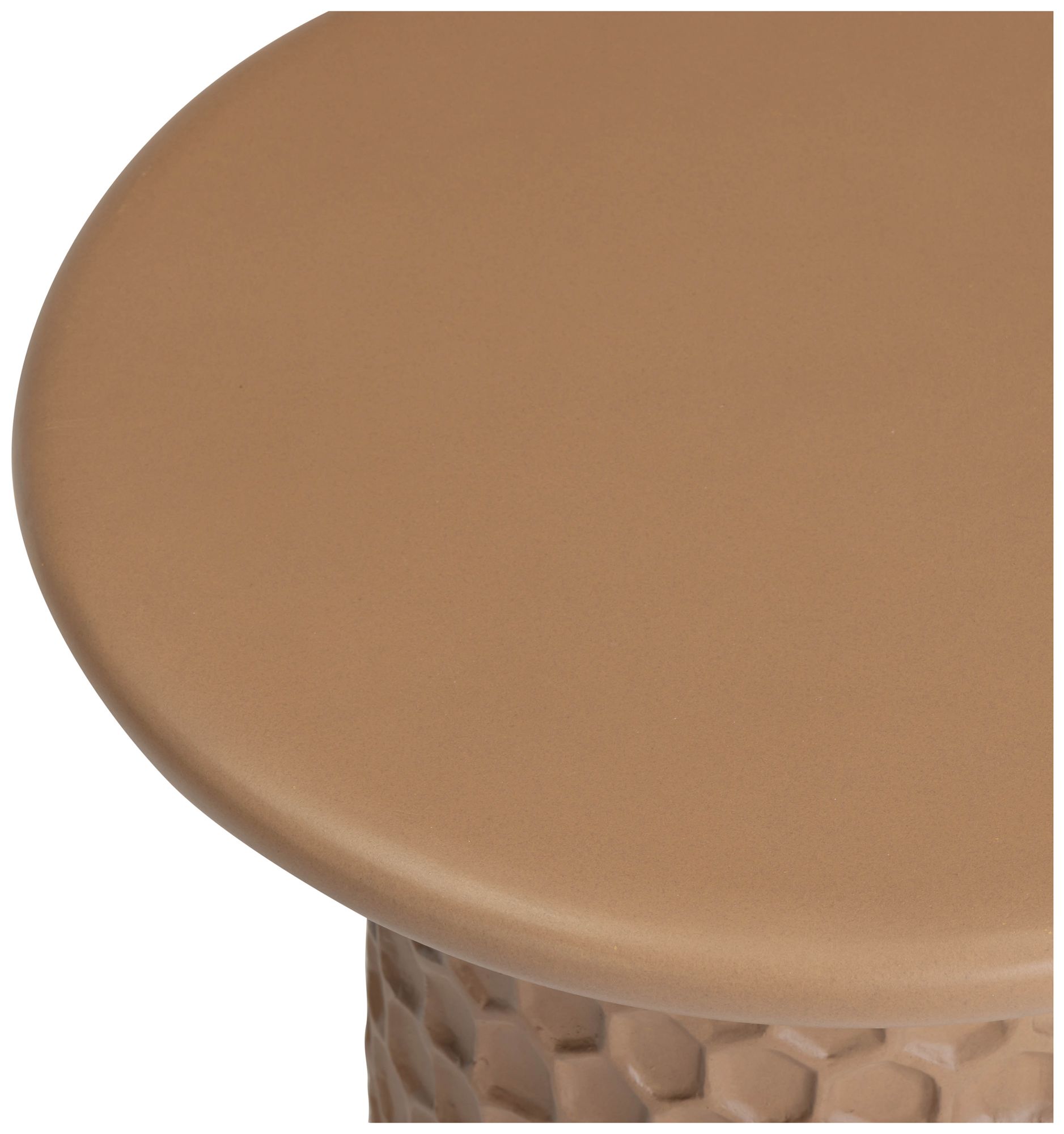 Image 3 Hessa Terracotta Chiseled Concrete Indoor/Outdoor Side Table more views