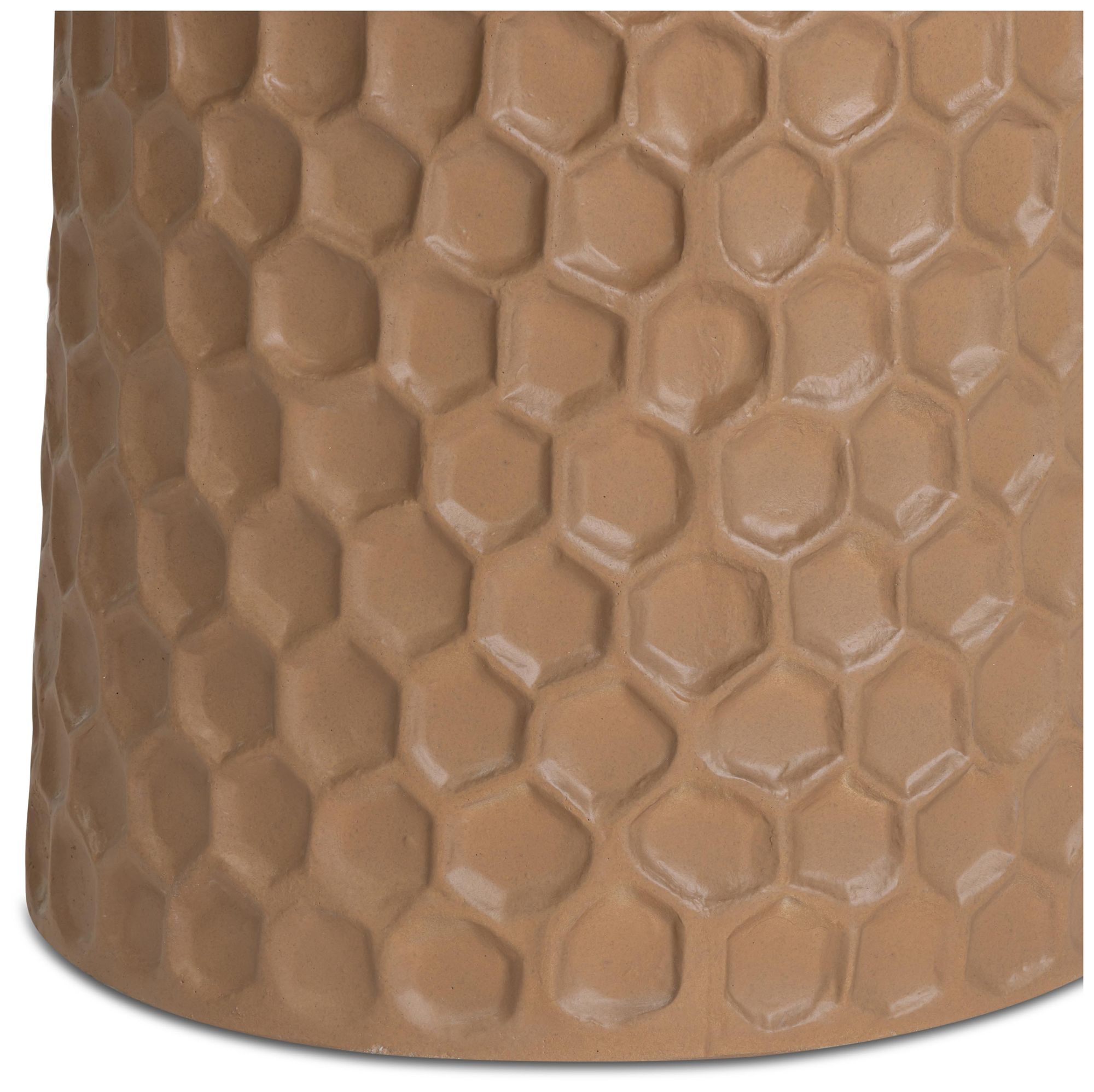 Image 4 Hessa Terracotta Chiseled Concrete Indoor/Outdoor Side Table more views