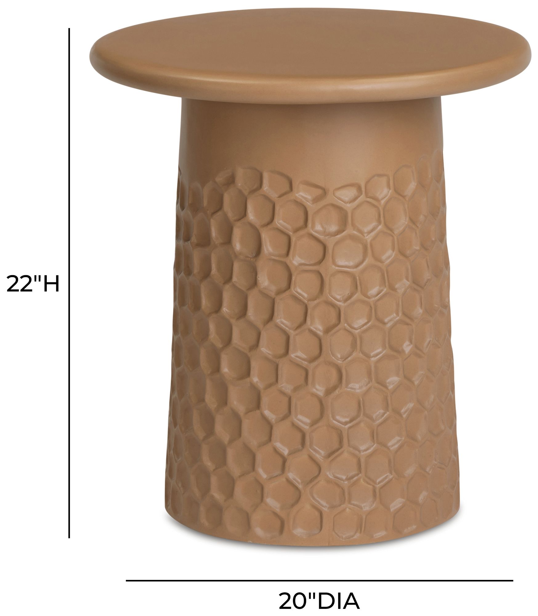 Image 6 Hessa Terracotta Chiseled Concrete Indoor/Outdoor Side Table more views