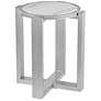 Hessle 22" Silver and White Marble Accent Table