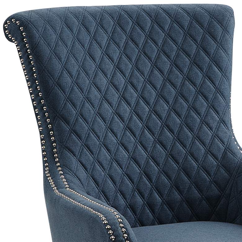 Heston Dark Blue Fabric Quilted Accent Chair more views