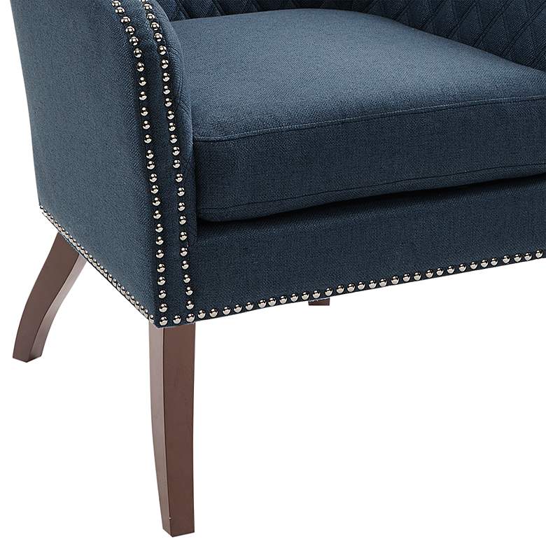 Image 4 Heston Dark Blue Fabric Quilted Accent Chair more views
